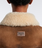 Acne Studios Shearling-trimmed suede blouson jacket