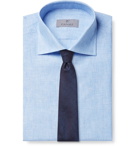 Canali - Light-Blue Slim-Fit Pinstriped Linen Shirt - Blue