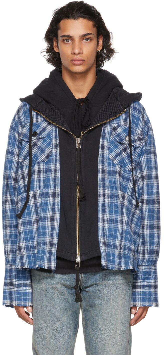 Blue Plaid Hoodie