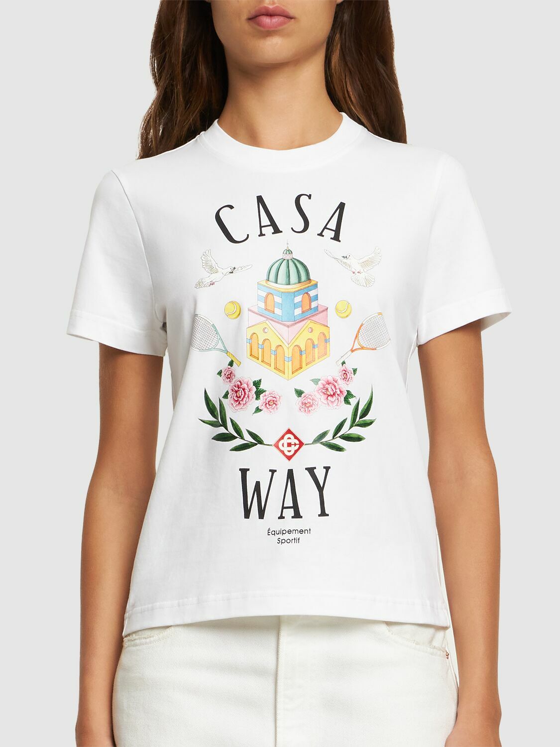 Tシャツ・カットソー Casablanca SHIRT CASA WAY TENNIS (WPF25SH20007 CASA WAY) Casa Way T-Shirt | Casablanca Paris