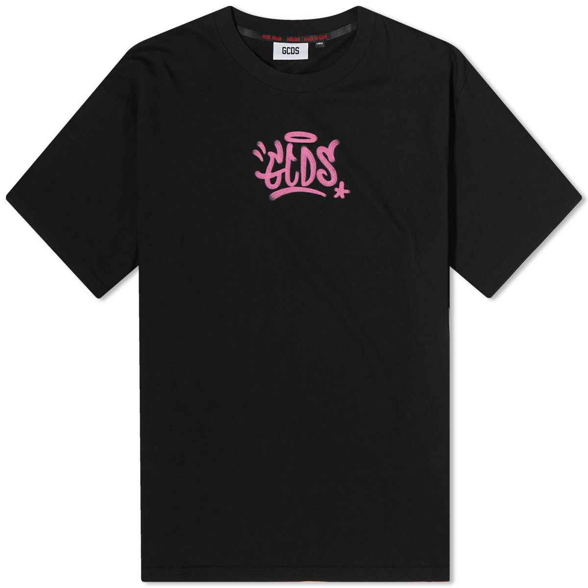 GCDS Men's Logo Graffiti T-Shirt in Black GCDS