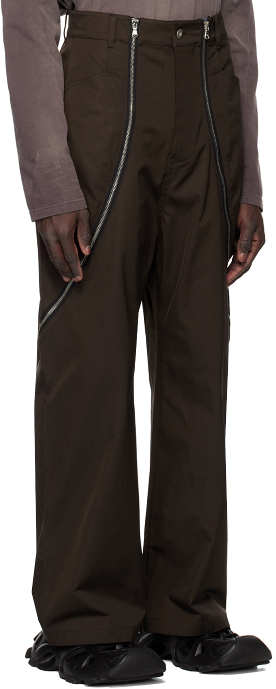 FFFPOSTALSERVICE Brown Zip Trousers FFFPOSTALSERVICE