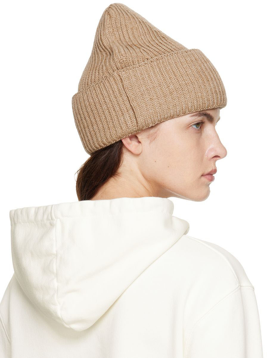 Maison Kitsuné Beige Fox Head Beanie