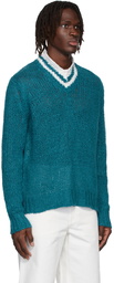 Jil Sander Blue Linen Sweater