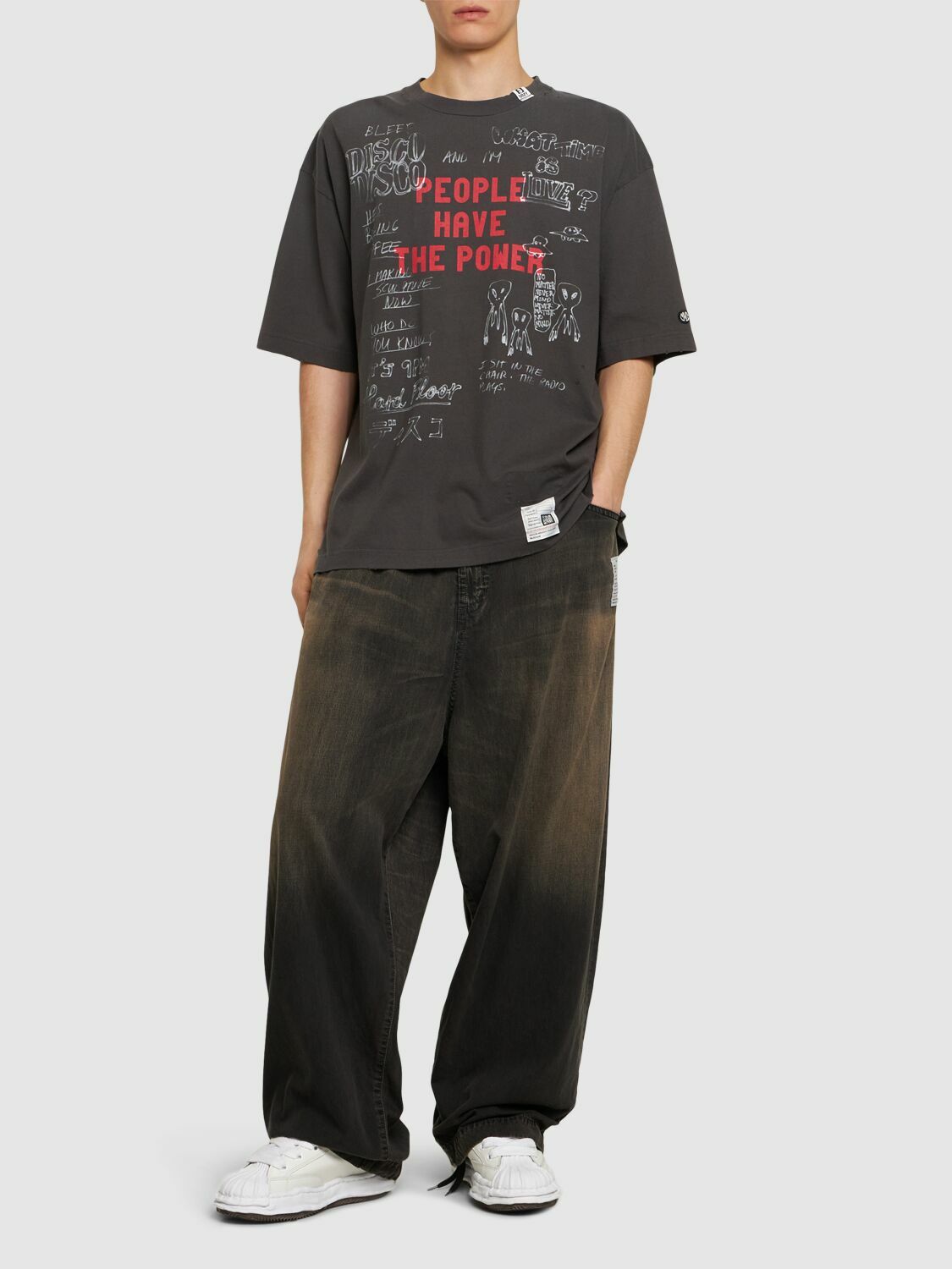 MIHARA YASUHIRO Distressed Printed Cotton T-shirt Maison MIHARA YASUHIRO Distressed Printed Cotton T-shirt Maison