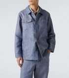 God's True Cashmere Linen denim jacket with carnelian