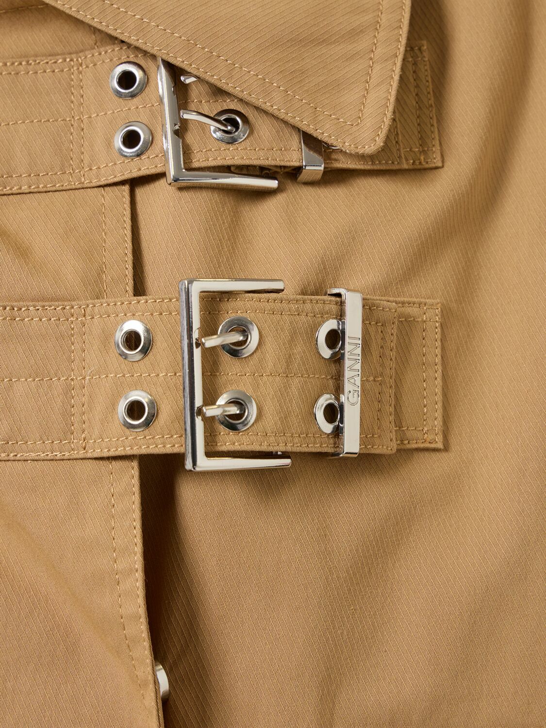Ganni Gray Nylon Coat