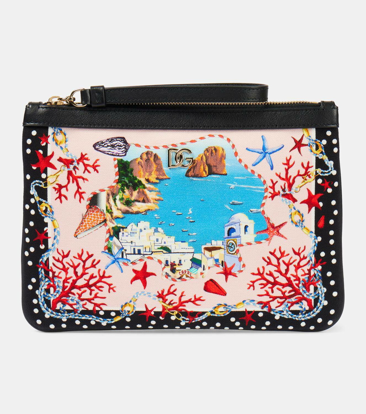 Dolce&Gabbana Capri printed canvas pouch