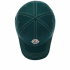 Moncler Men's Contrast Stitch Logo Cap in Turquoise