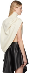 ALAÏA Off-White Asymmetrical Cape Turtleneck