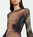 Loewe Printed mesh long-sleeved top