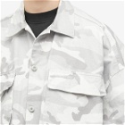 Balenciaga Men's Camo Cargo Shirt Jacket in Light Grey
