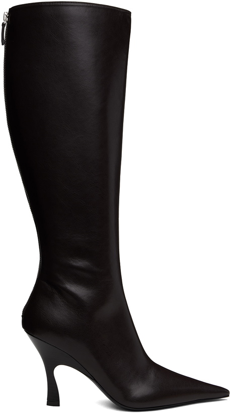 Photo: Stella McCartney Brown Elsa Knee-High Heeled Tall Boots