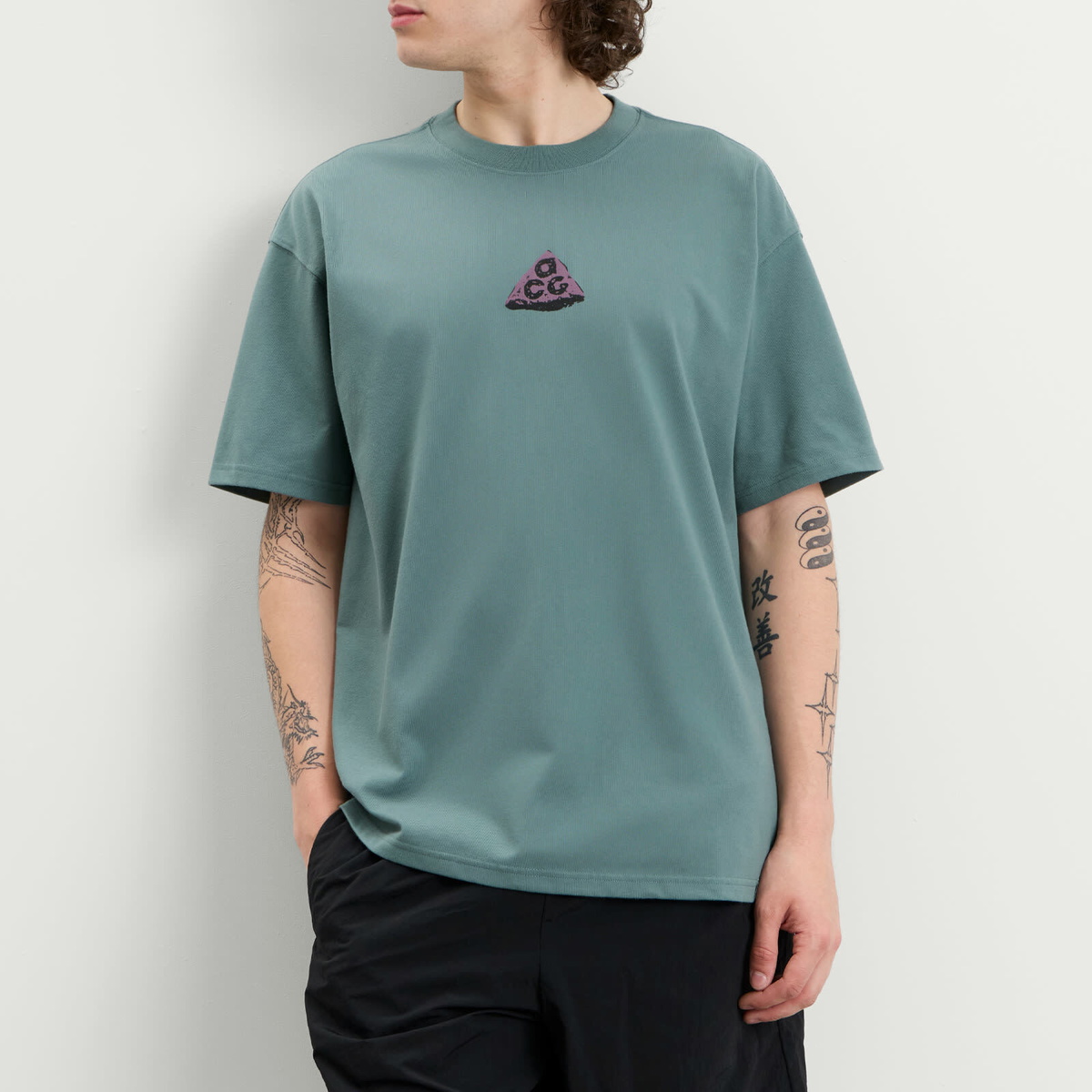 Nike Men's ACG Stacked Rocks T-Shirt in Mineral Slate