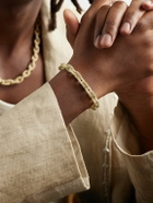 PATTARAPHAN - Textured Seamless Link 9-Karat Gold Chain Bracelet - Gold
