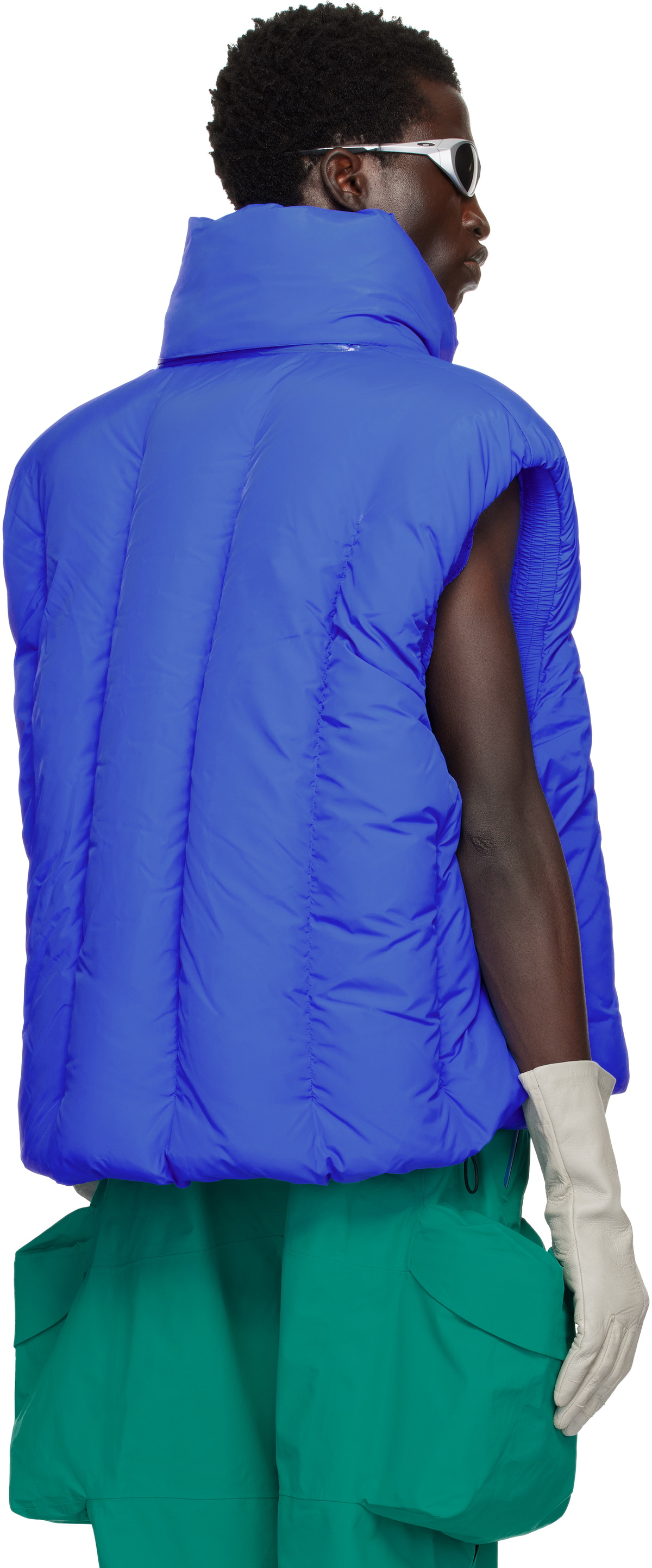 Dingyun Zhang Blue Swollen Reversible Down Vest