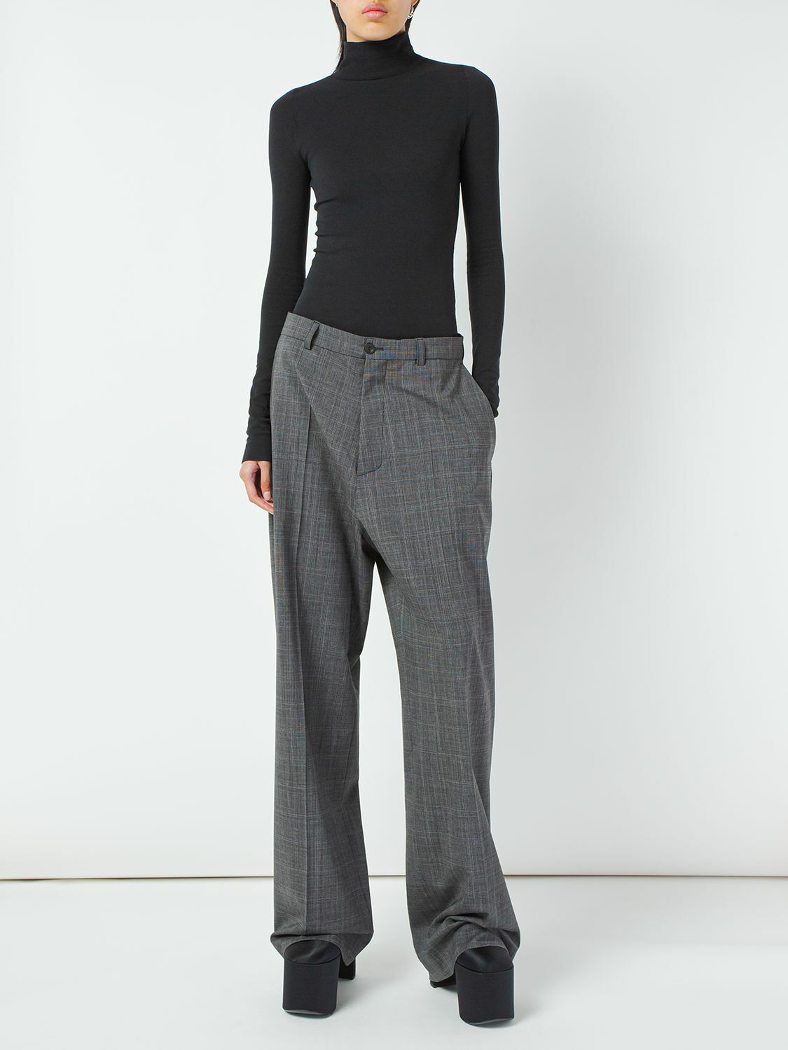 BALENCIAGA - Wool Blend Prince Of Wales Pants Balenciaga