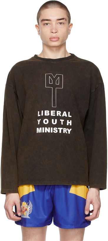 Photo: Liberal Youth Ministry Black Faded Logo Long Sleeve T-Shirt