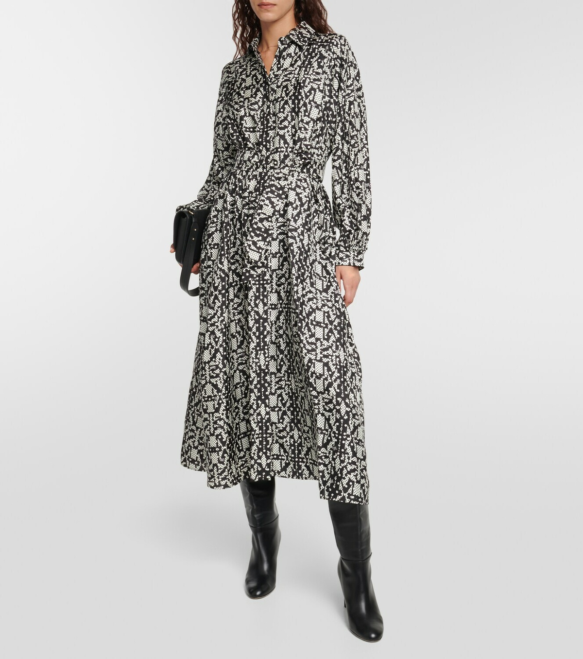 [MAX MARA] アルペ プリント シルク ミディドレス Max Mara Alpe printed silk midi dress Max Mara