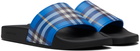 Burberry Blue & Black Check Pool Slides