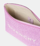 Givenchy Logo raffia-effect pouch