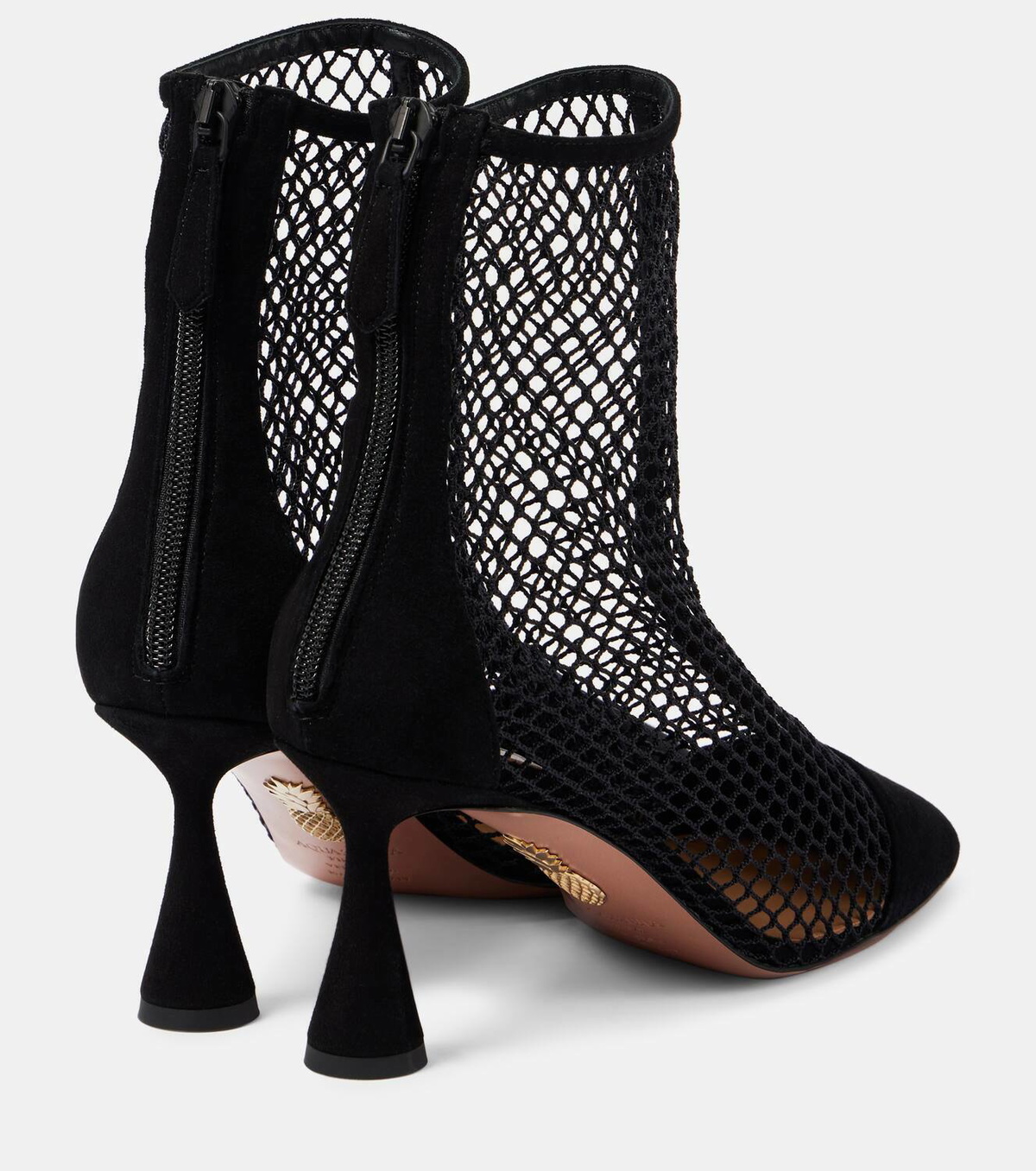 Aquazzura Amore suede and mesh ankle boots Aquazzura