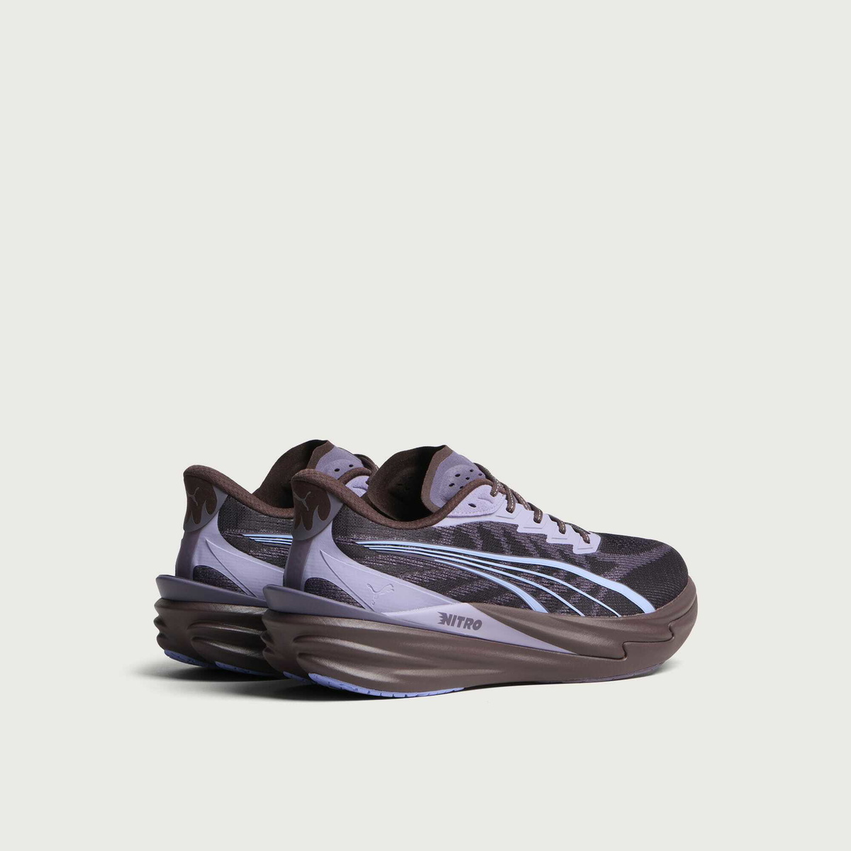Puma Men's Deviate Nitro 4 Sneaker in Chocolate Brown/Purple Charcoal