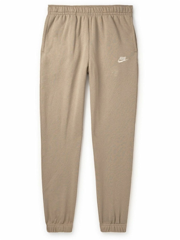 Photo: Nike - NSW Logo-Embroidered Tapered Cotton-Blend Jersey Sweatpants - Neutrals