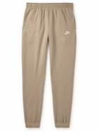 Nike - NSW Logo-Embroidered Tapered Cotton-Blend Jersey Sweatpants - Neutrals