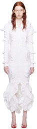Feben White Twist Midi Dress
