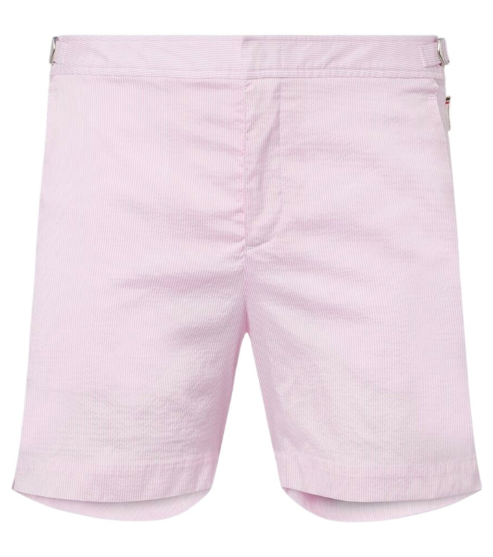 Photo: Orlebar Brown Bulldog seersucker swim trunks