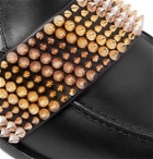Christian Louboutin - Studded Leather Backless Loafers - Black