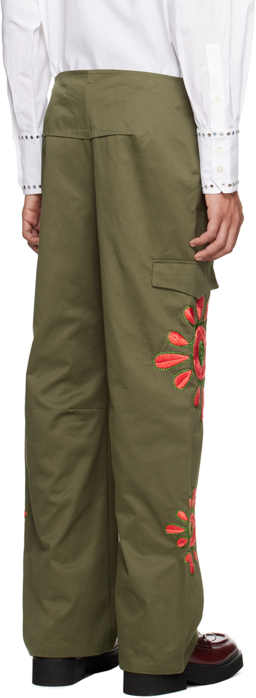 BLUEMARBLE Khaki Embroidered Cargo Pants