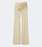De La Vali Rocio cotton-blend lace wide-leg pants