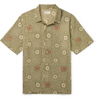 Universal Works - Camp-Collar Printed Cotton-Poplin Shirt - Green