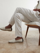 Brunello Cucinelli - Straight-Leg Pinstriped Pleated Linen Trousers - White