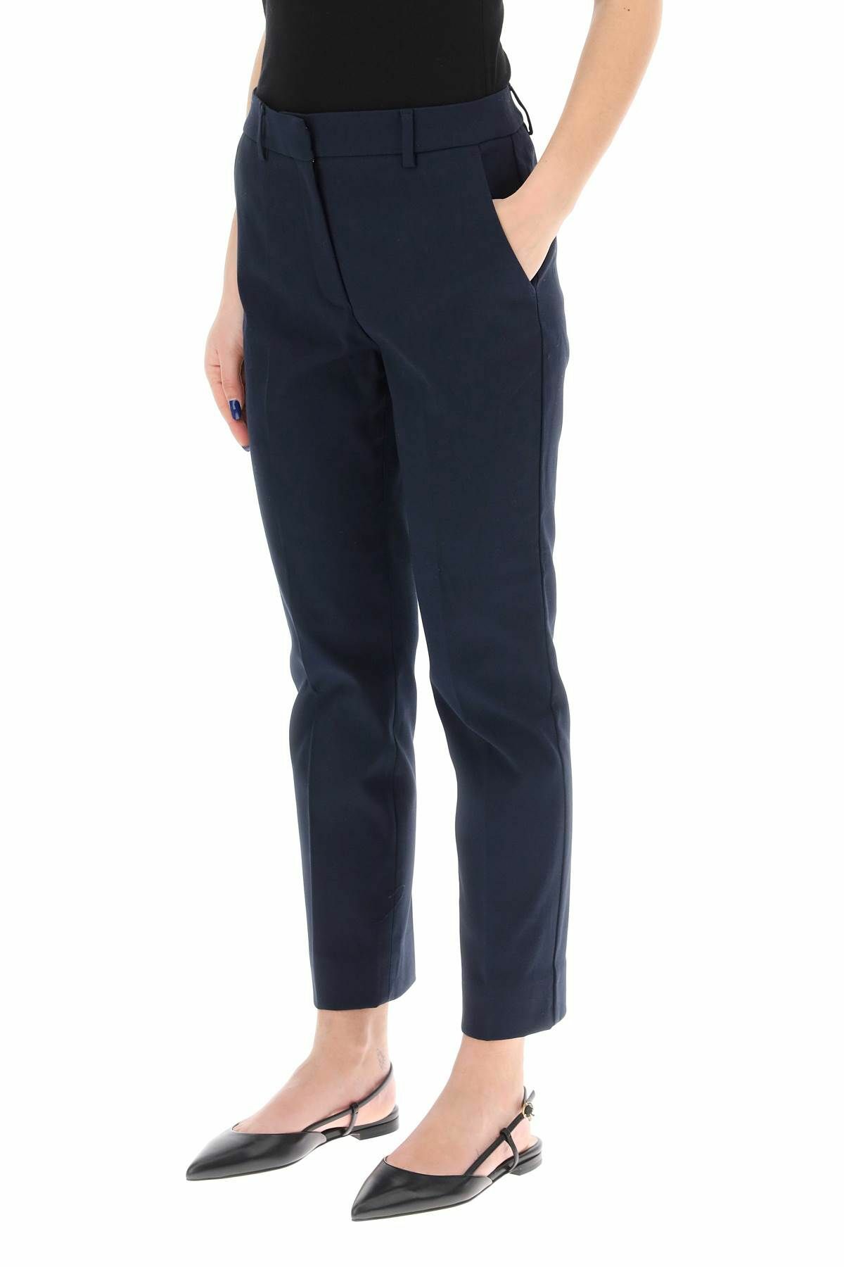 WEEKEND MAX MARA stretch cotton cigarette pants Blue Weekend Max Mara