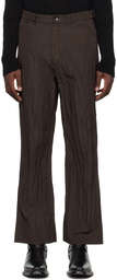 Omar Afridi Brown Garment-Dyed Trousers