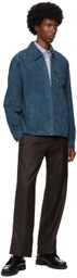 PS by Paul Smith Navy Zip Leather Jacket