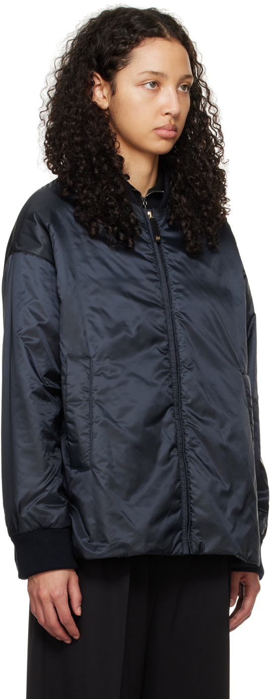 Max Mara Navy Danish Bomber Jacket