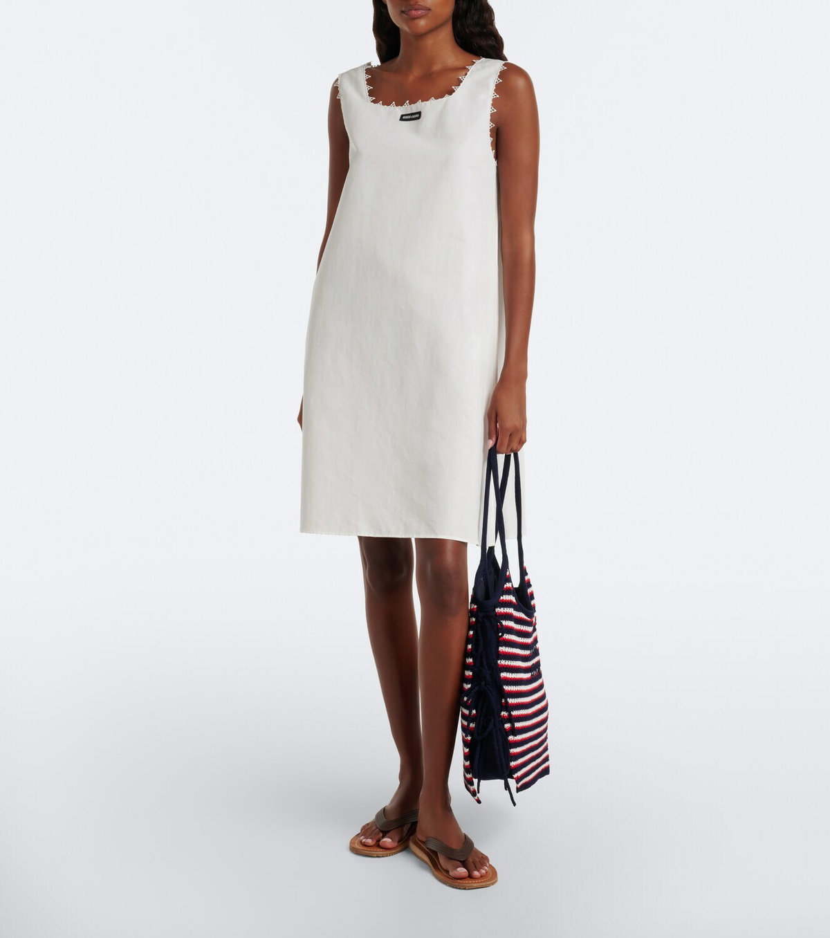 Miu Miu Ivy crochet striped shopper