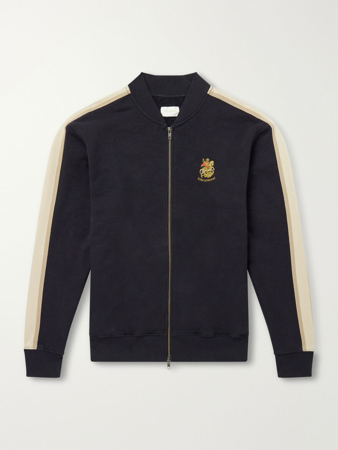 Aimé Leon Dore - Saint George Logo-Embroidered Striped Cotton Track Jacket - Black