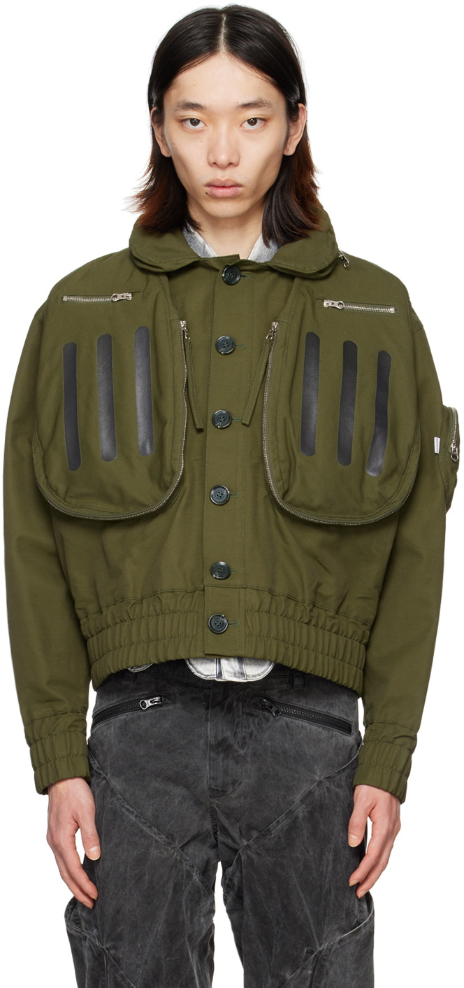 Juntae Kim Khaki Doublet Kapok Bomber Jacket