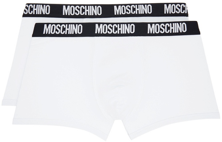 Photo: Moschino Two-Pack White Logo Boxers