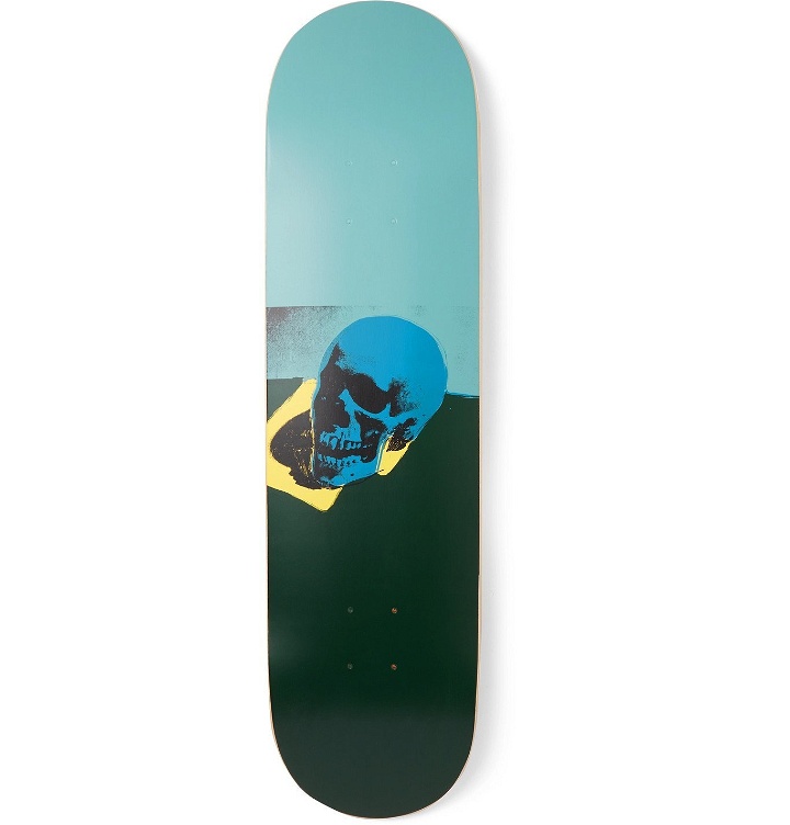 Photo: THE SKATEROOM - Andy Warhol Skull Series Printed Wooden Skateboard - Blue