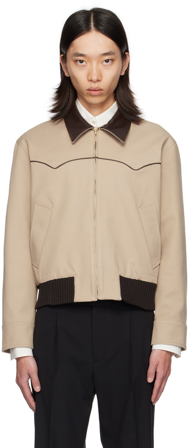 Ernest W. Baker Beige Western Harrington Jacket Ernest W. Baker