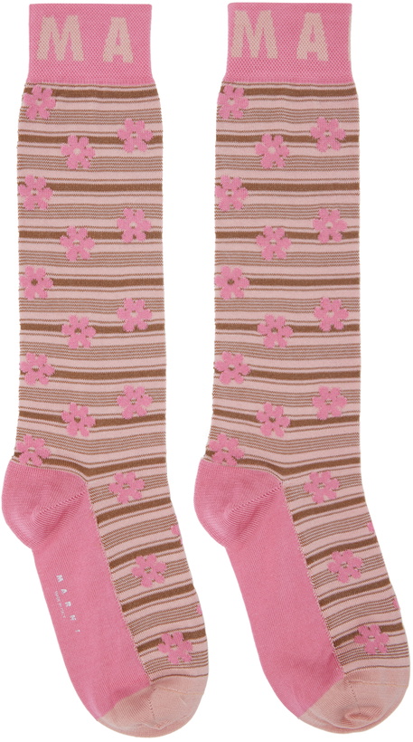 Photo: Marni Pink Flower Jacquard Socks