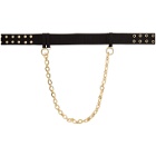 Sacai Black and Gold Double Ring Chain Belt