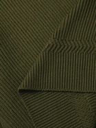 Altea - Ribbed Virgin Wool Half-Zip Sweater - Green