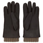 Loro Piana Brown Leather and Baby Cashmere Stirling Gloves